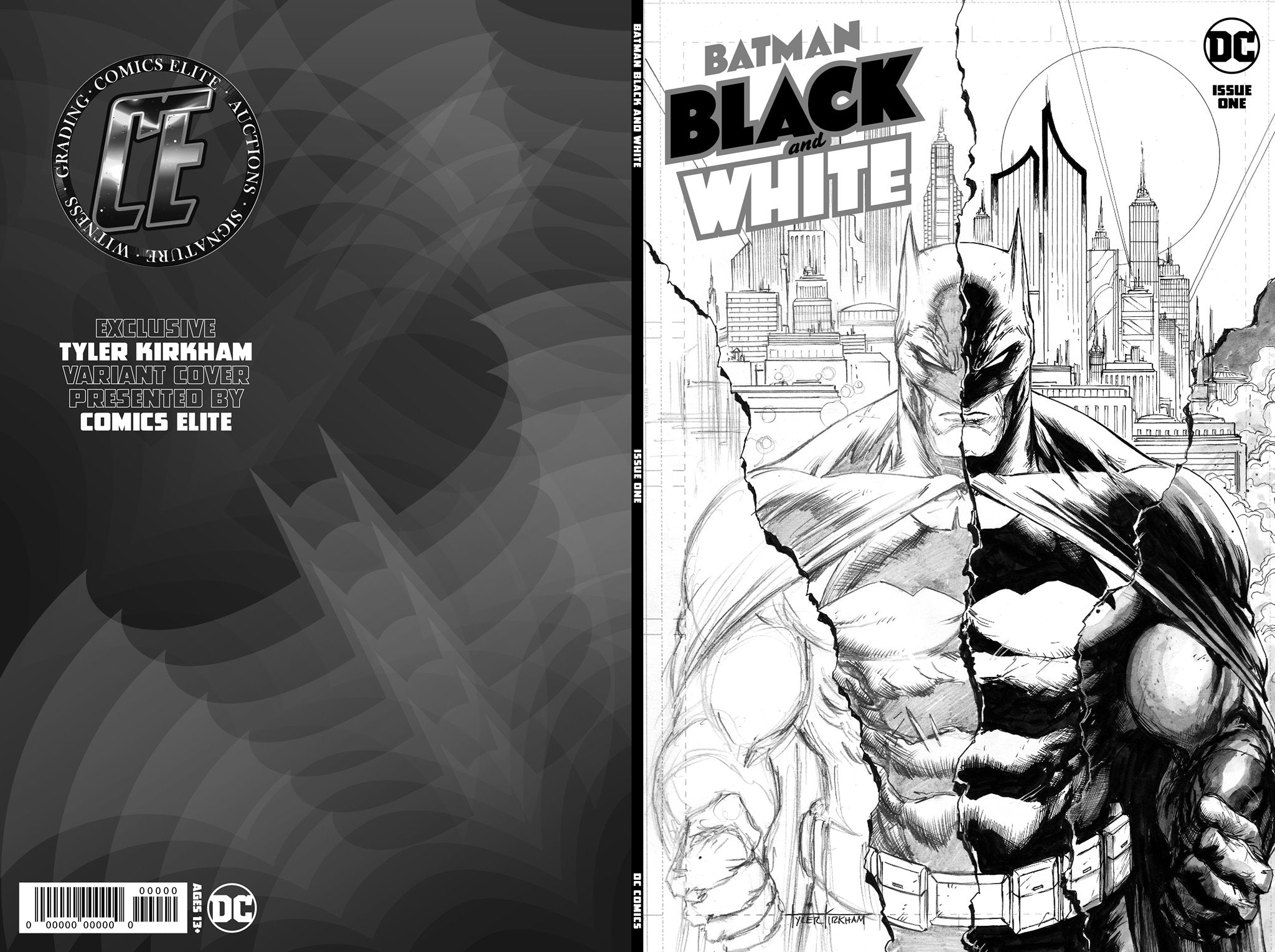 BATMAN BLACK AND WHITE #1 - LIMITED VARIANT COVER BY TYLER KIRKHAM –  Collectors Choice Comics
