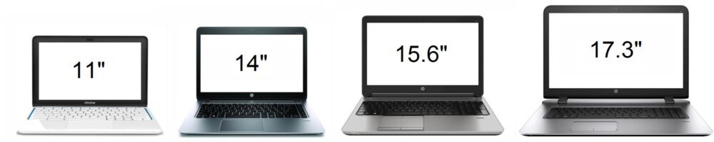 tamaños de pantalla de laptops