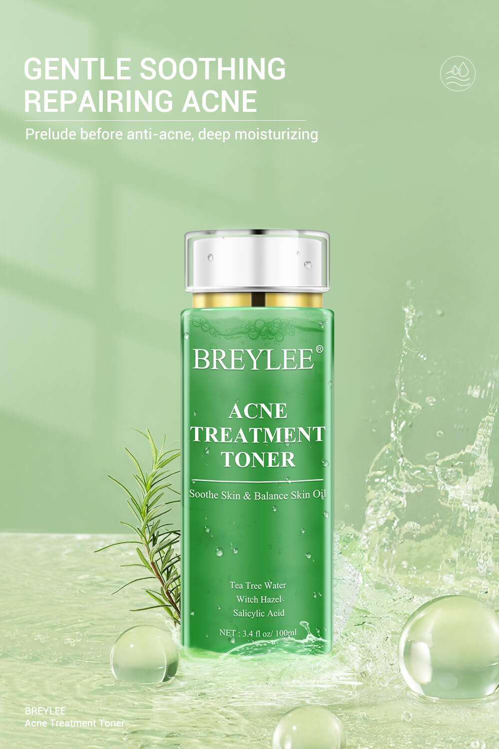 Breylee Acne Treatment Facial Toner - Repair Skin Caused By Acne