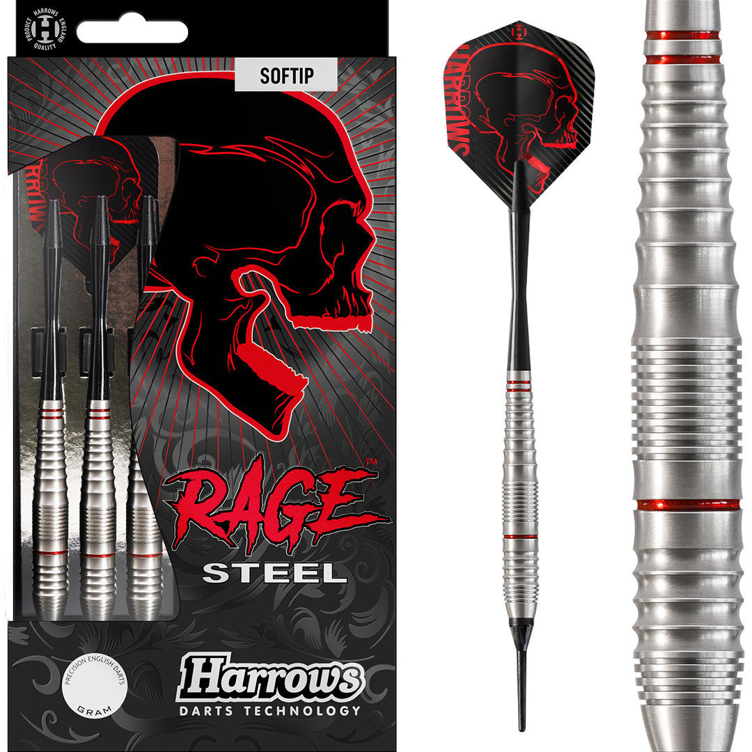 Rage Stainless Steel Steel Tip Darts by Harrows