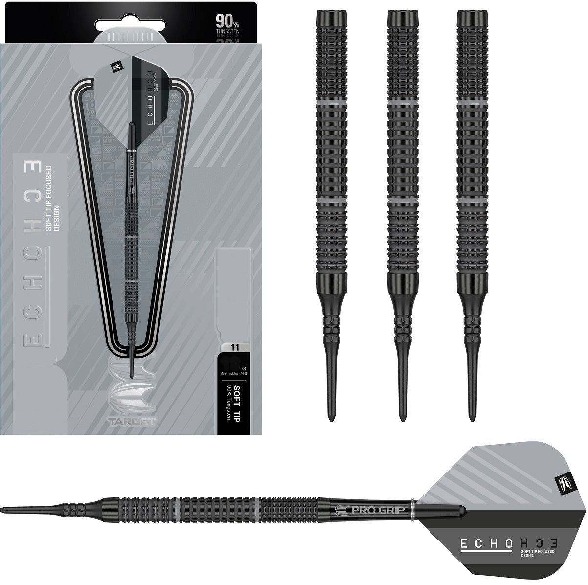 975 11 97.5% Tungsten Soft Tip Darts By Target – Double Top Darts