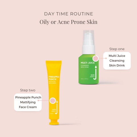 Skin Juice day time routine for oily or acne prone skin