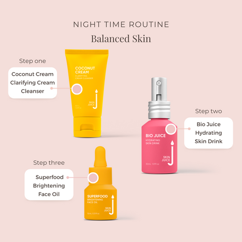 Skin Juice night time routine for balanced skin