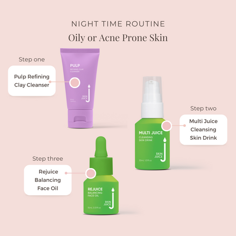 Night Time Routine for Oily or Acne Prone Skin