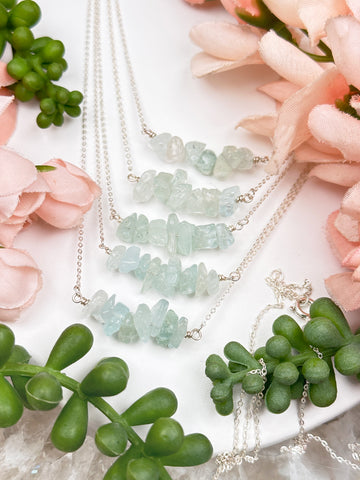 Waiwai West Crystal] March Birthstone Necklace | Aquamarine Crystal Necklace  - Shop yyc-crystal Necklaces - Pinkoi