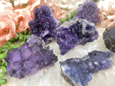 purple stones and crystals