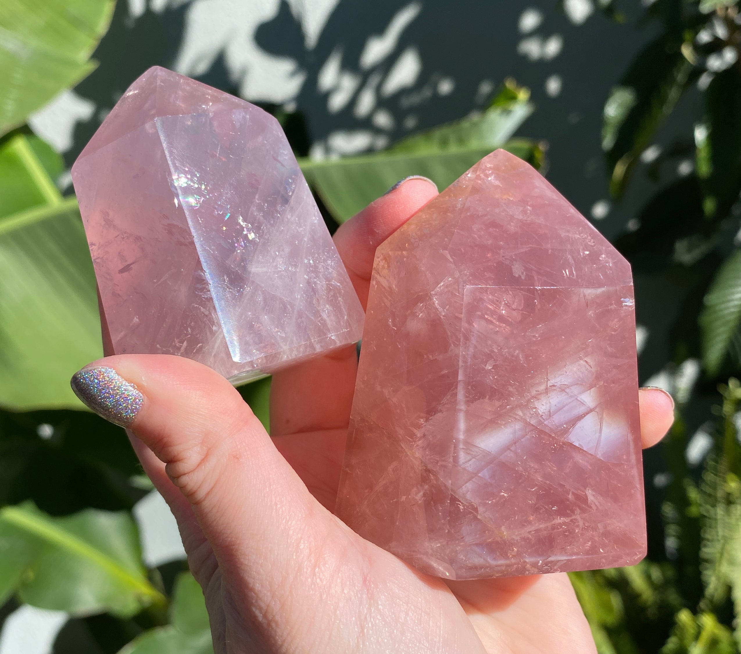 Rose Quartz Chip Bag Charm