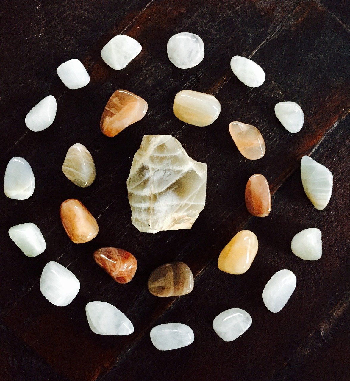 BLUE LACE AGATE Tumbled Stones + Crystal Grid Sets