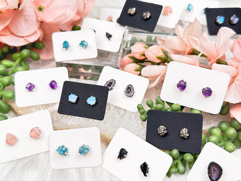 gemstone stud earrings