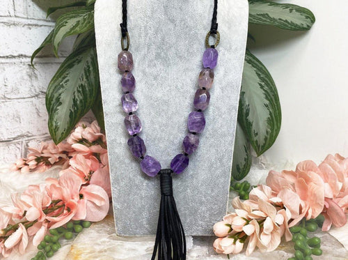 Purple-Amethyst-Faceted-Bead-Black-Vegan-Leather-Tassel-Braided-Crystal-Necklace