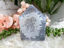 Load image into Gallery: Contempo Crystals - Quartz-Geode-Center-Agate-Crystal-Point-with-Goethite - Image 1