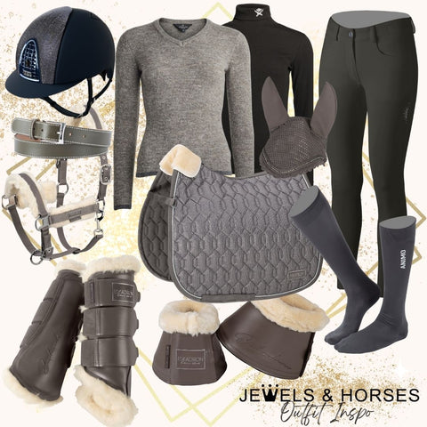 matching horse set grey