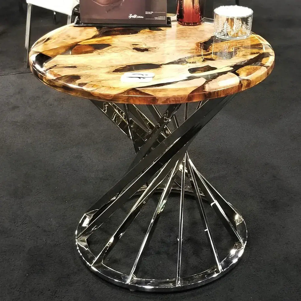 Arditi Collection® - LUXURY OLIVE WOOD ROUND TABLE WITH TRIBUNE BASE