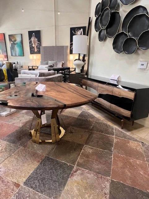 Arditi Collection® - BLACK ATALANTE WALNUT WOOD ROUND DINING TABLE
