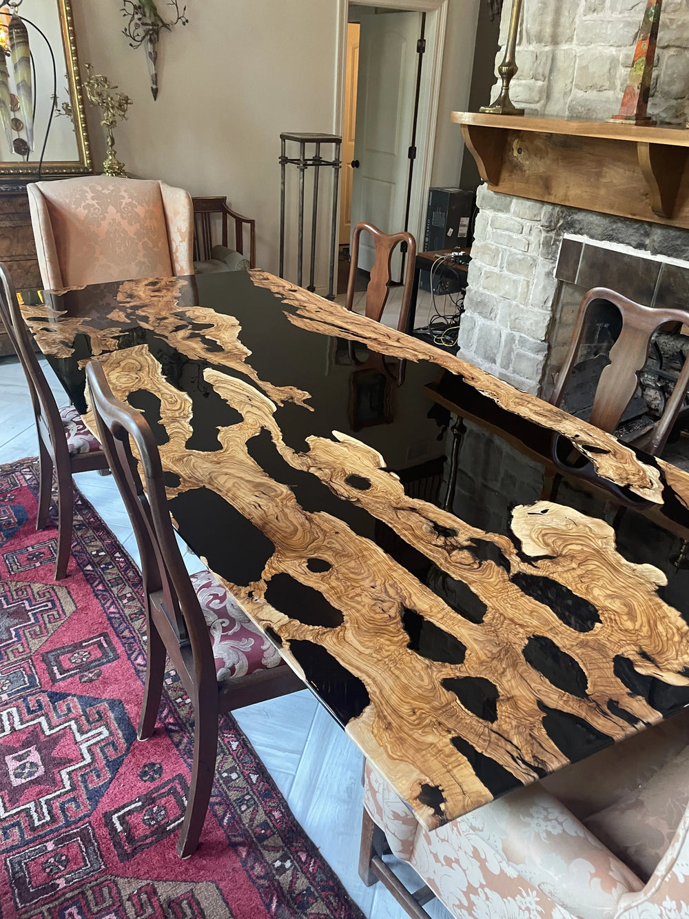 Arditi Collection® - BLACK OCTAGON THYRIA OLIVE WOOD RIVER DINING TABLE