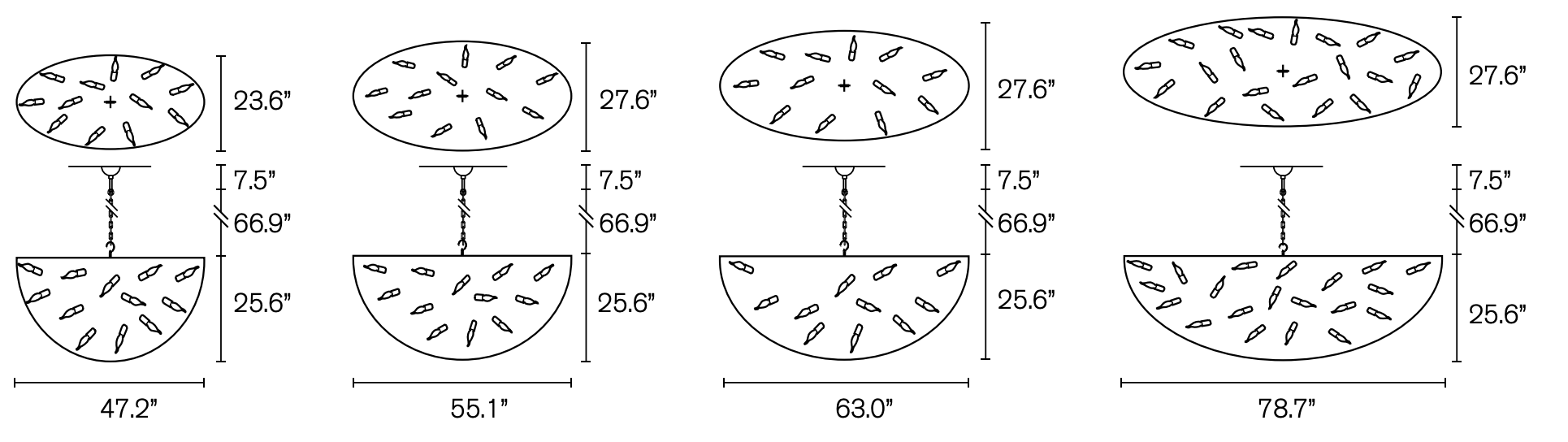 Love You Love You Not Chandelier Oval