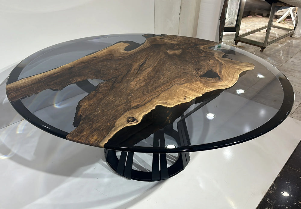 Arditi Collection® - TIMBERWOLF ATALANTE WALNUT WOOD ROUND DINING TABLE
