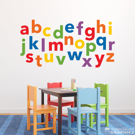Alphabet Decal - Lowercase Letter Wall Stickers - Children Wall Decal - Teacher Decor