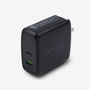 Chargeur secteur Re-load - 1 port USB-A + 1 port USB Type-C, 65W GaN +  Cable USB-C 100W –