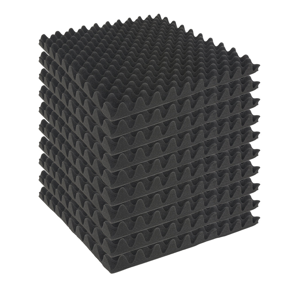 10pcs Egg Crate Acoustic Foam Panels Studio Soundproof Pads 50 x 50 x 5cm