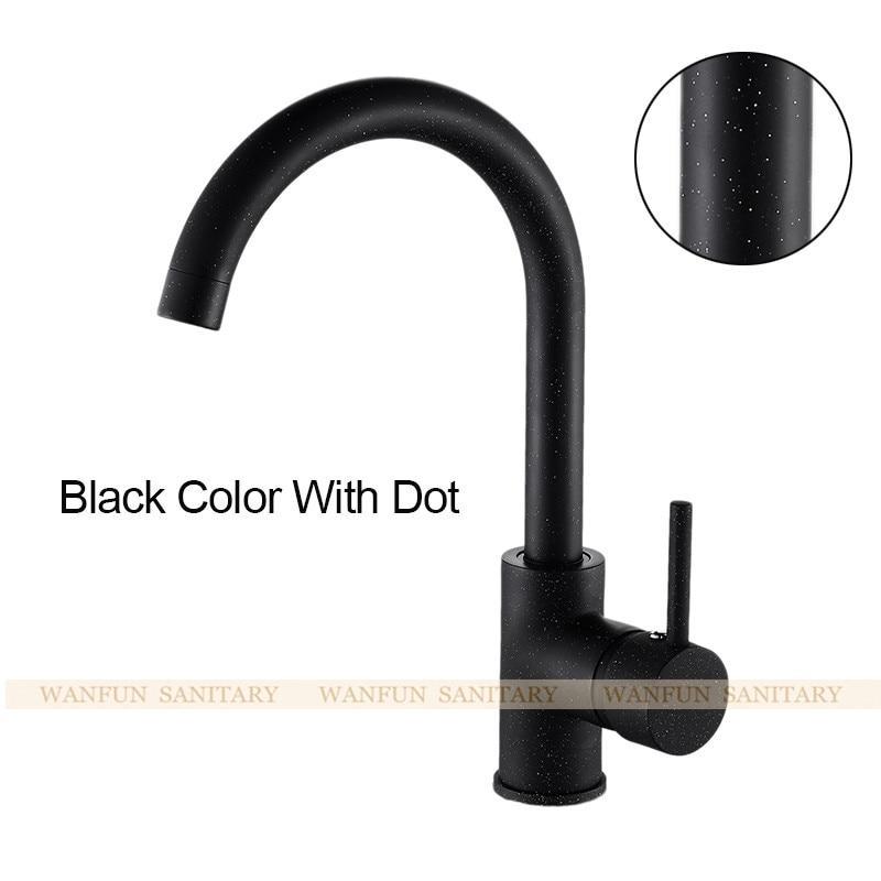 Kitchen Faucets Black Color Rotating Copper Crane Kitchen Sink