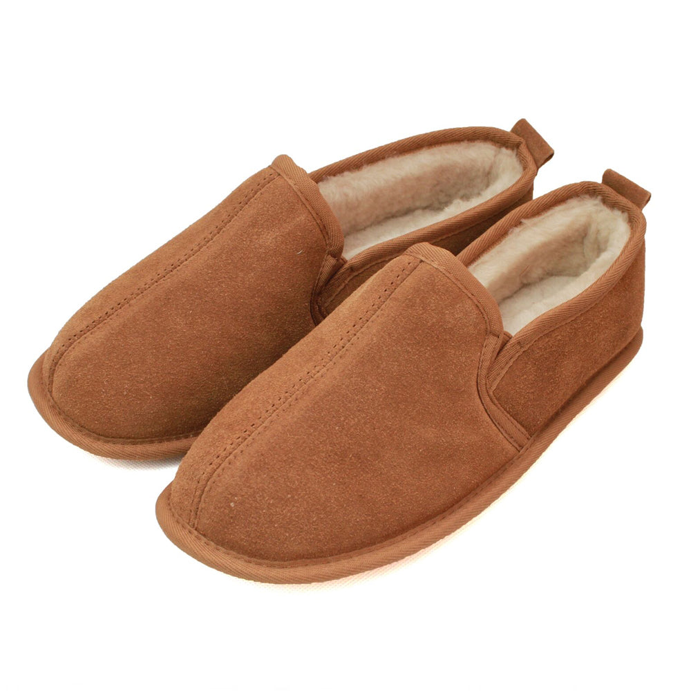 mens sheepskin slip on slippers