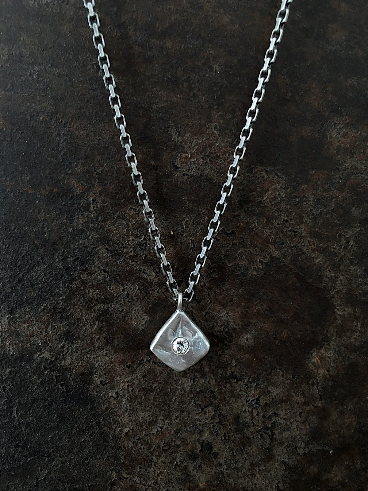 Carved Diamond Pendant
