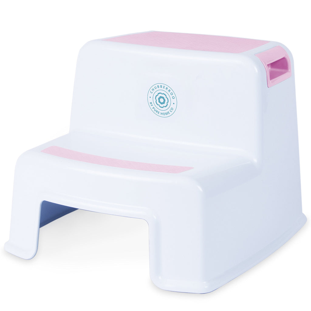 Chubberroo Kids Dual Height Pink Step Stool For Kitchen