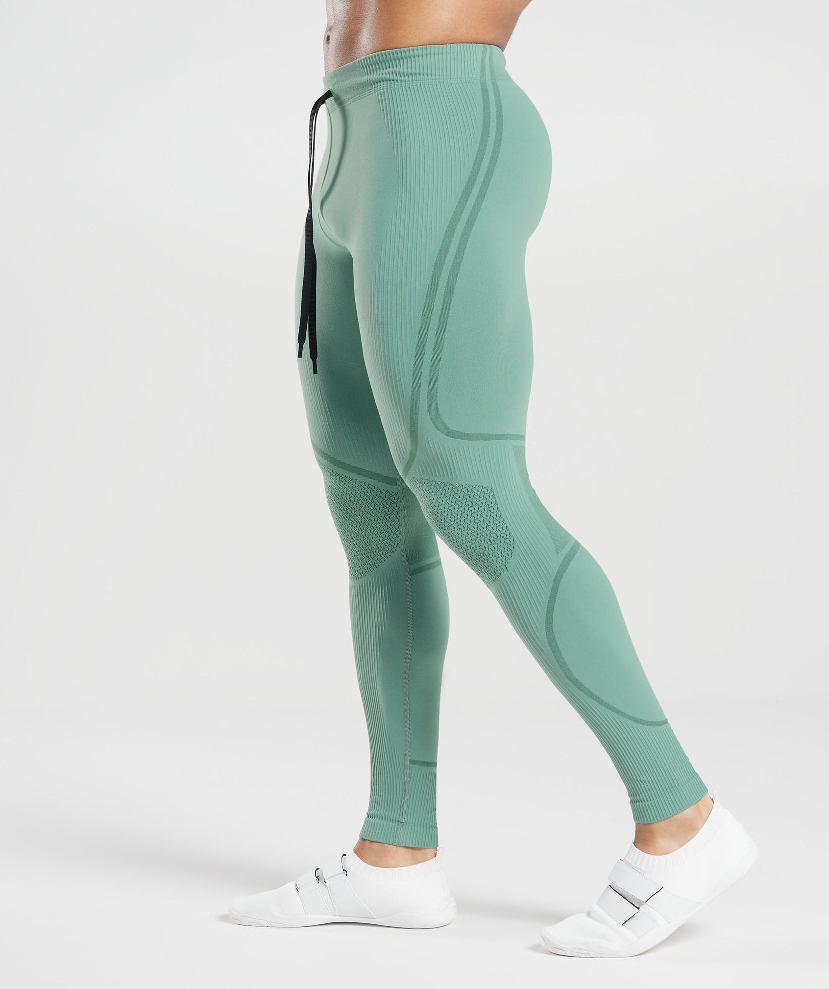 315 Seamless Tights in Ink Teal/Jewel Green - view 3