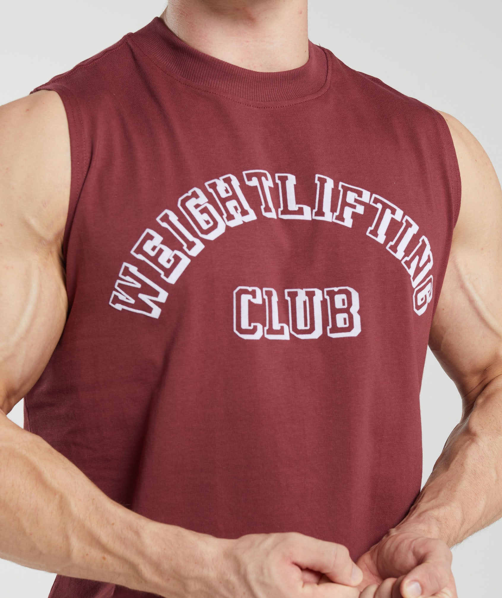 Weightlifting Club Tank in Washed Burgundy - view 7