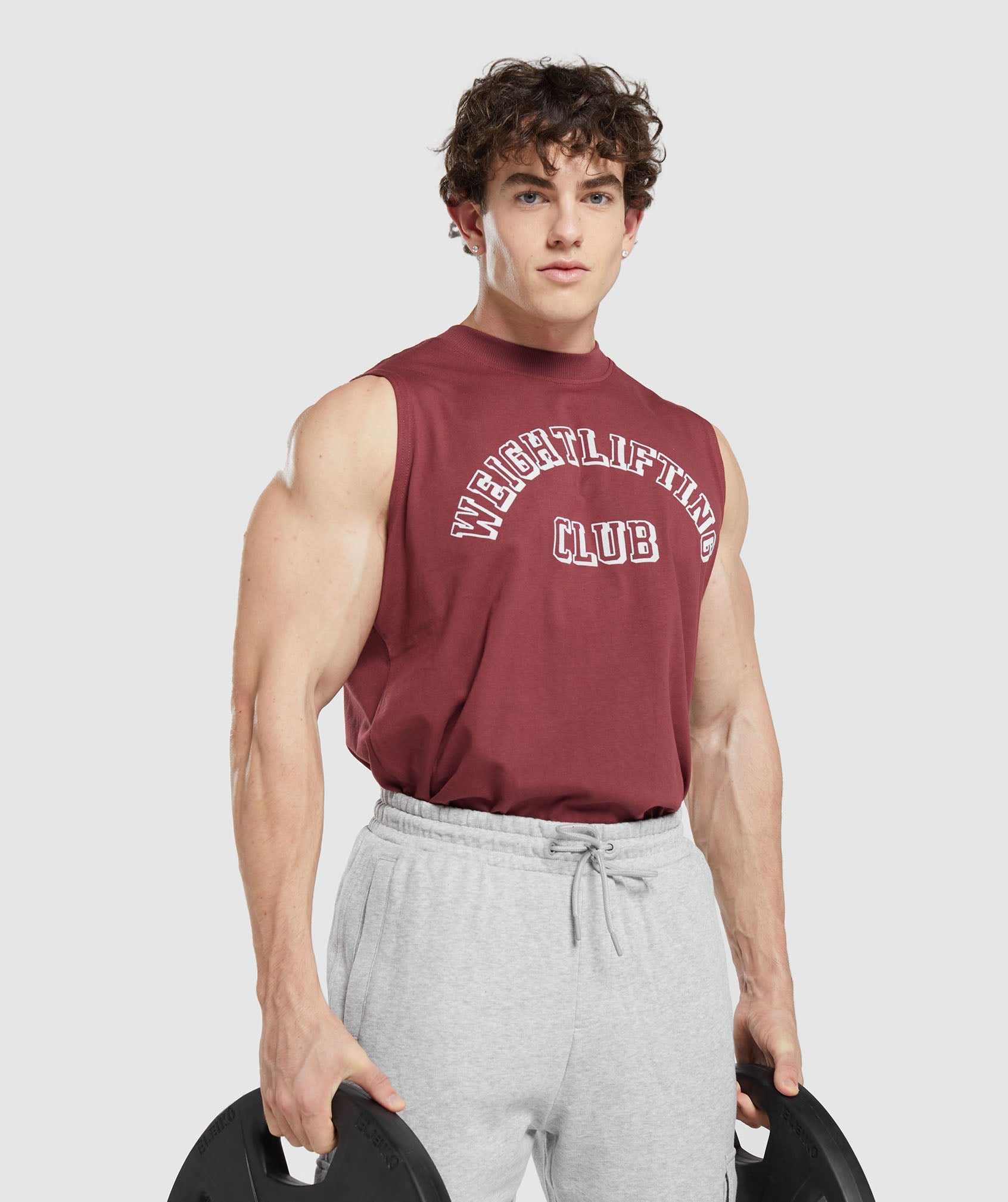 Weightlifting Club Tank in Washed Burgundy - view 6