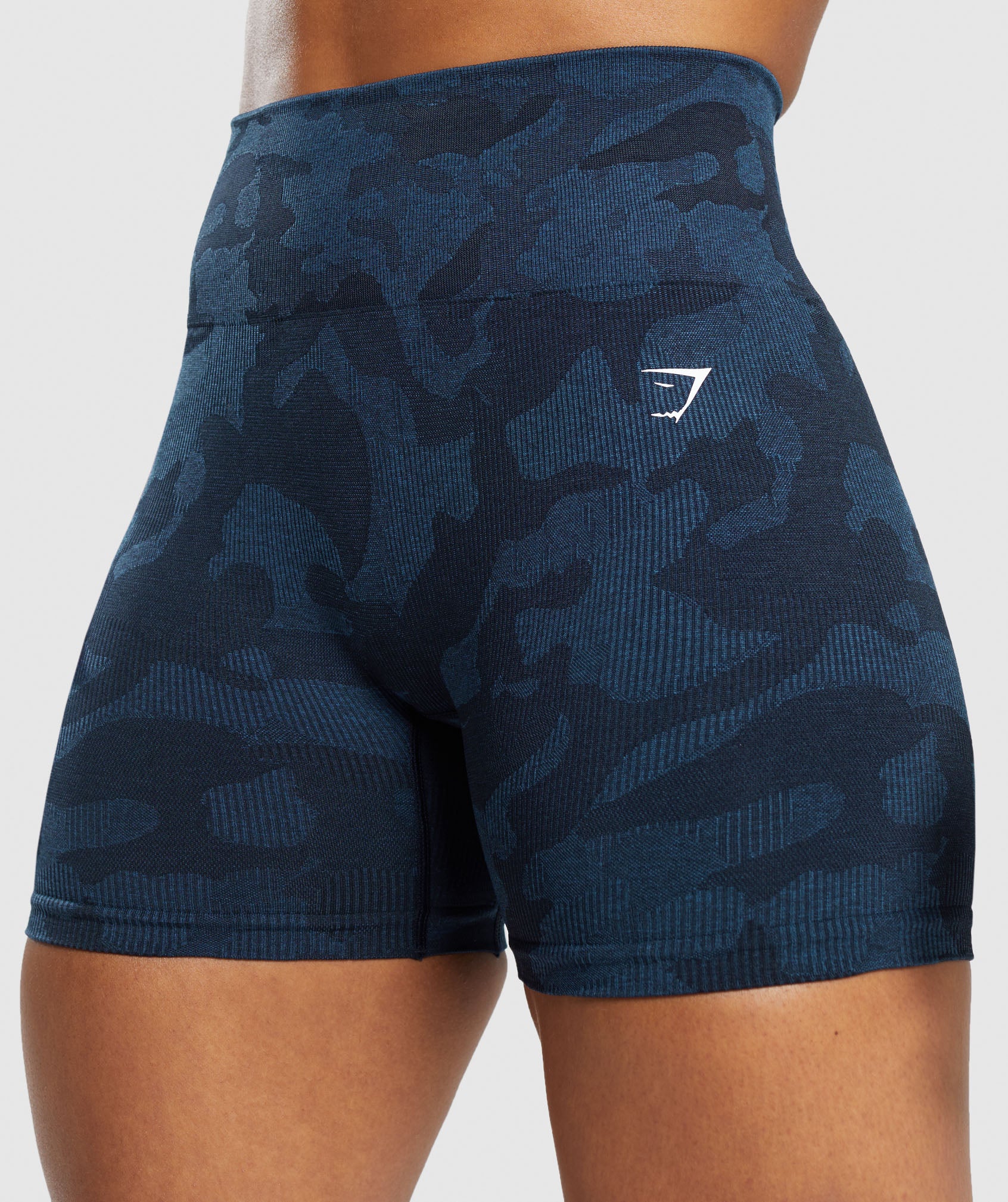 Adapt Camo Seamless Ribbed Shorts in Midnight Blue/Ash Blue - view 5