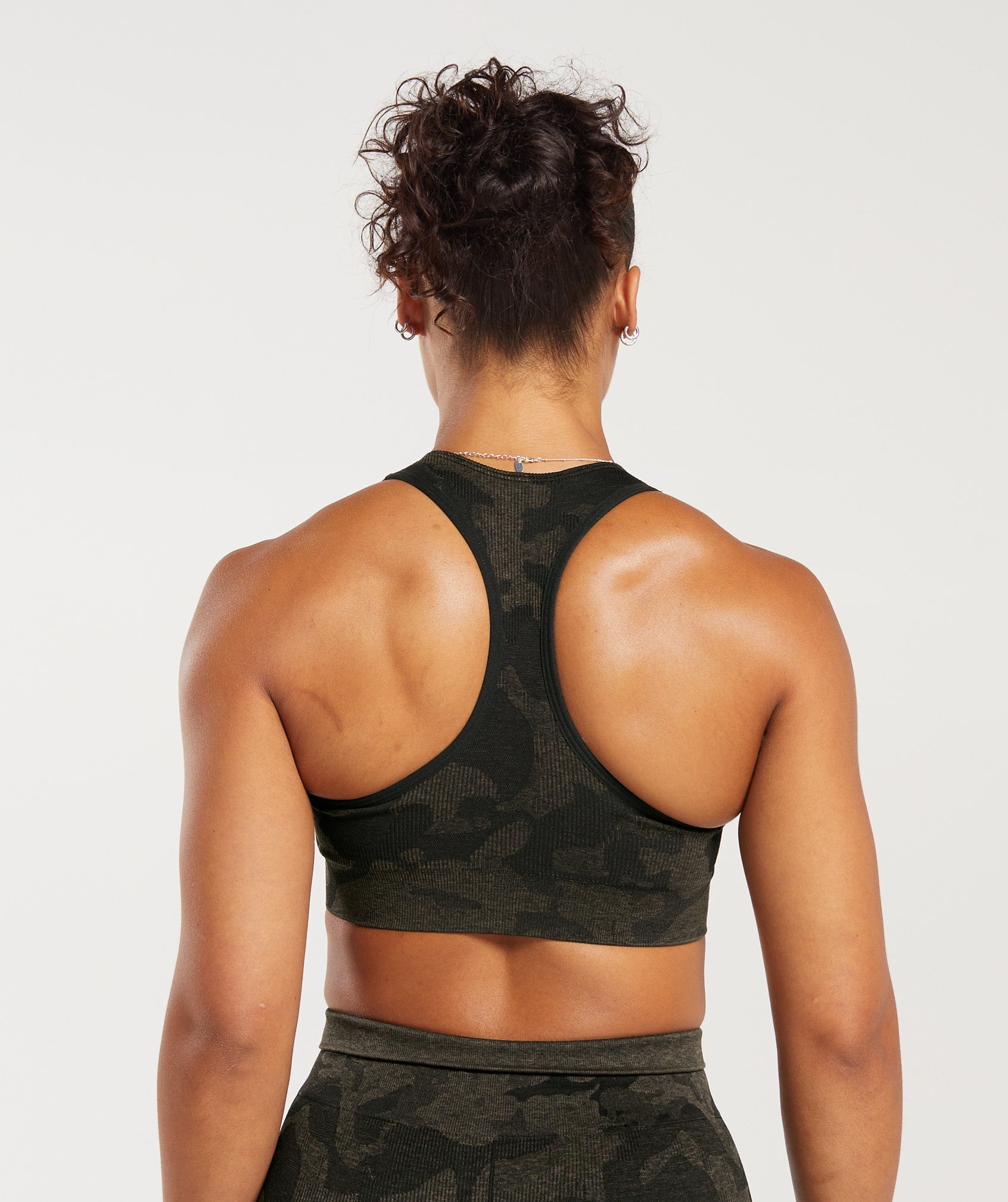 Adapt Camo Seamless Ribbed Sports Bra in Black/Camo Brown - view 2