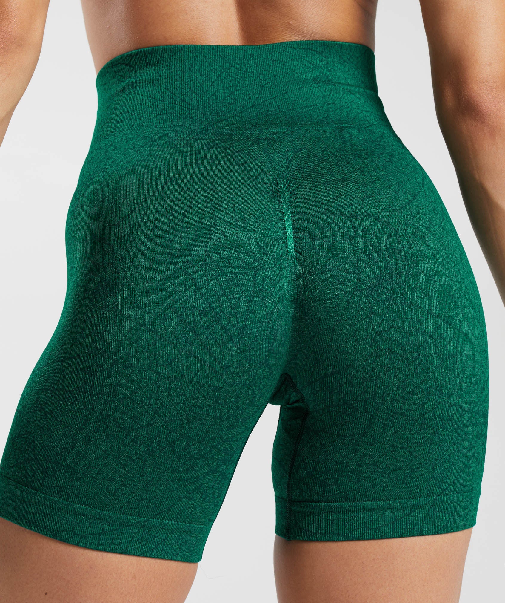 Gymshark Adapt Pattern Seamless Longline Bra - Forest Green/Rich