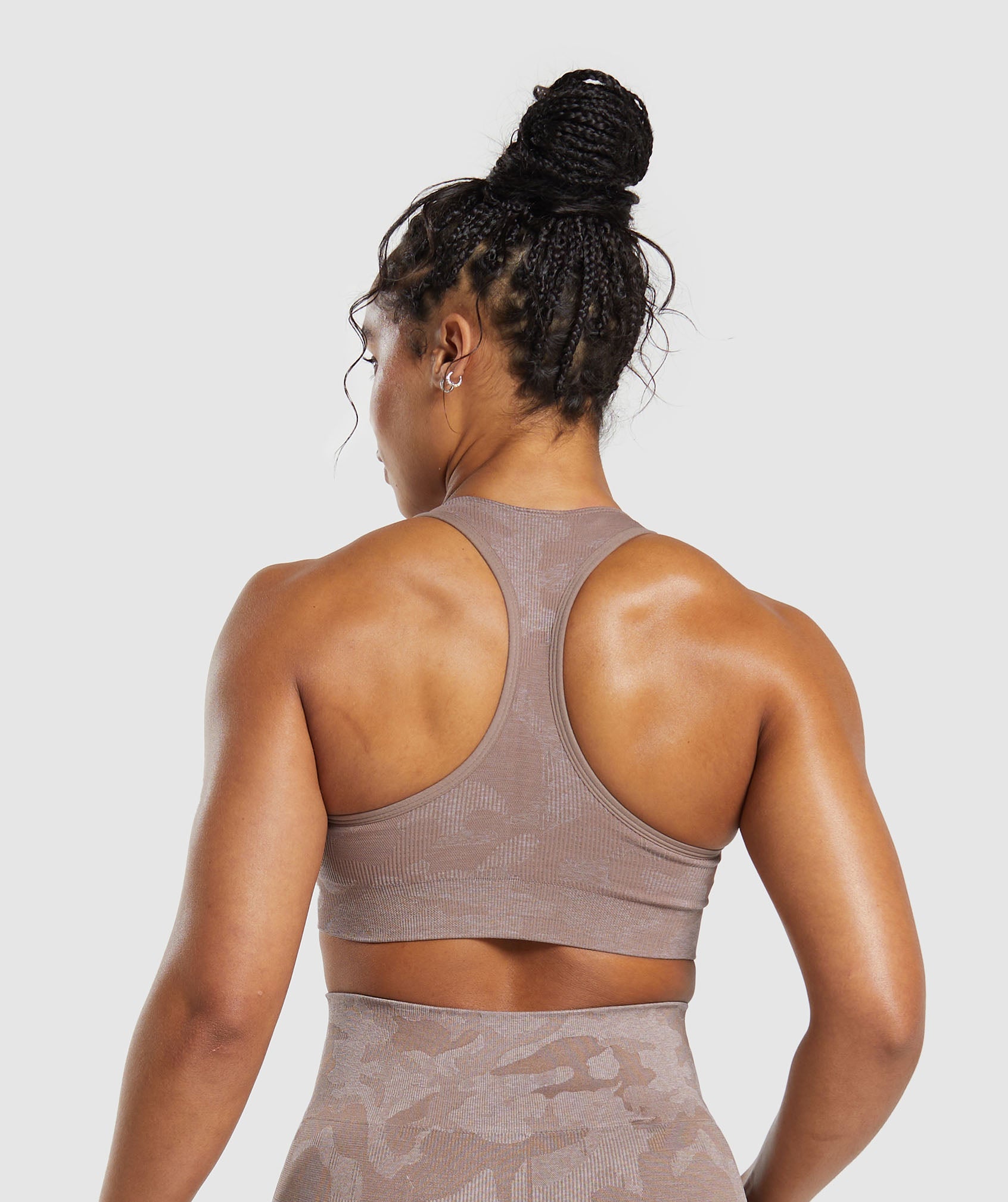 Adapt Camo Seamless Sports Bra- Mocha Mauve/Stone Pink