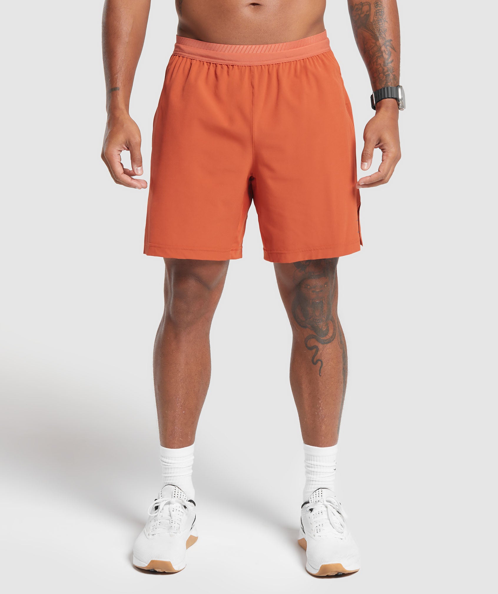 Apex 7" Hybrid Shorts in Rust Orange - view 1