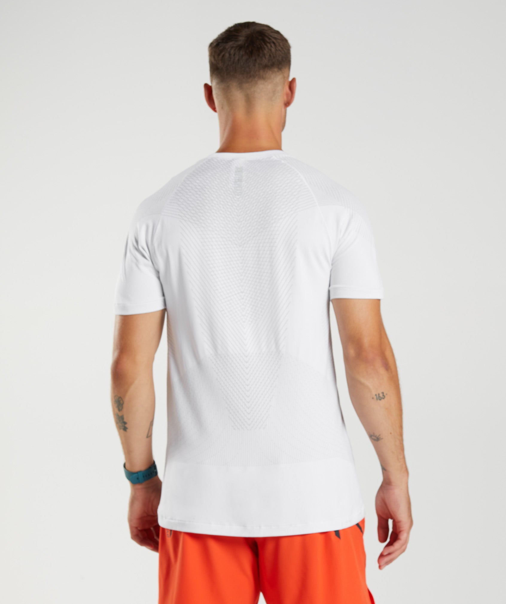 Apex Seamless T-Shirt in White/Light Grey - view 2