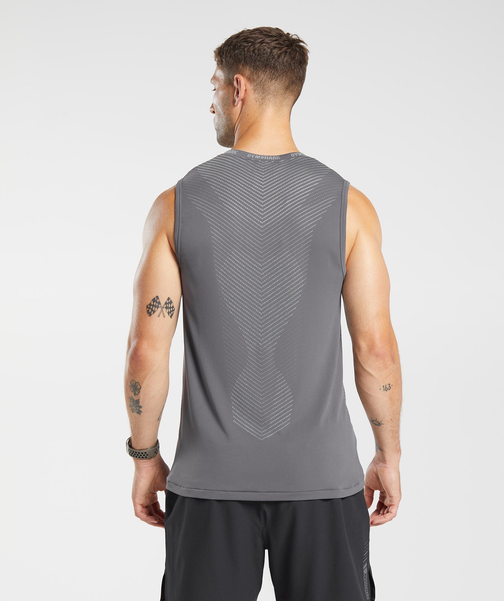 Apex Seamless Tank in Dark Grey/Smokey Grey - view 2