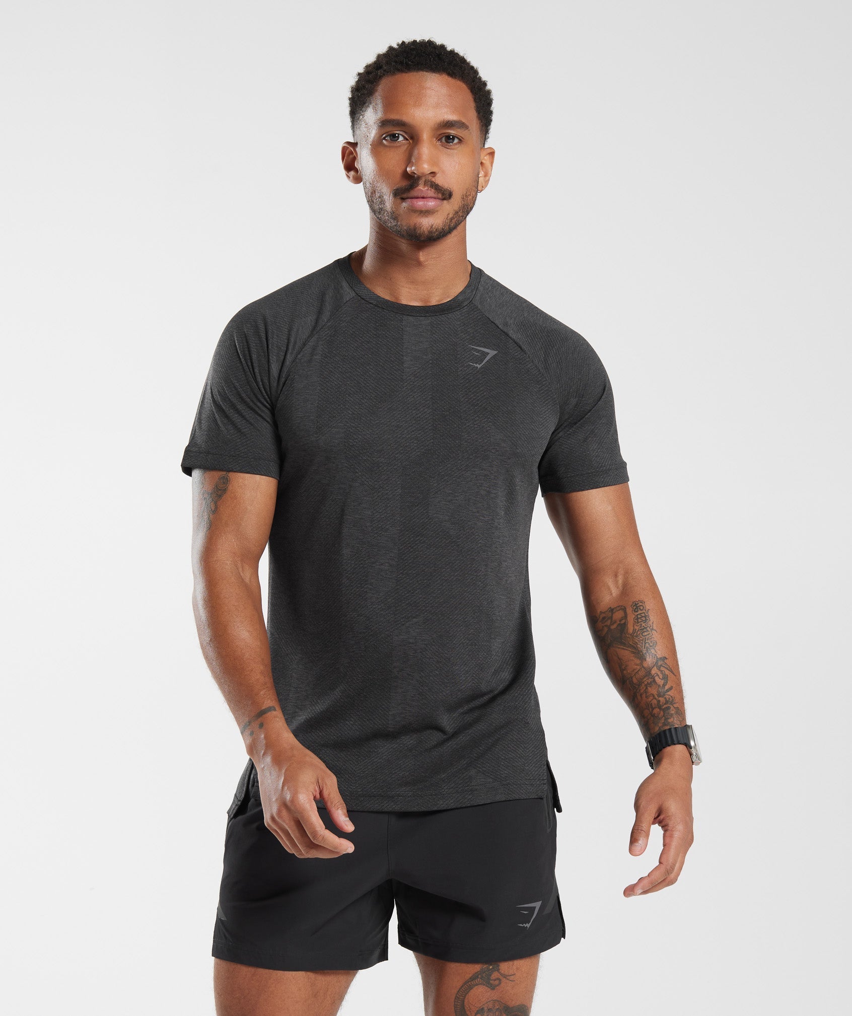 Gymshark Apex T-Shirt - Black/Onyx Grey | Gymshark