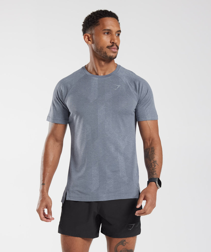 Gymshark Apex T-Shirt - Evening Blue/Drift Grey | Gymshark