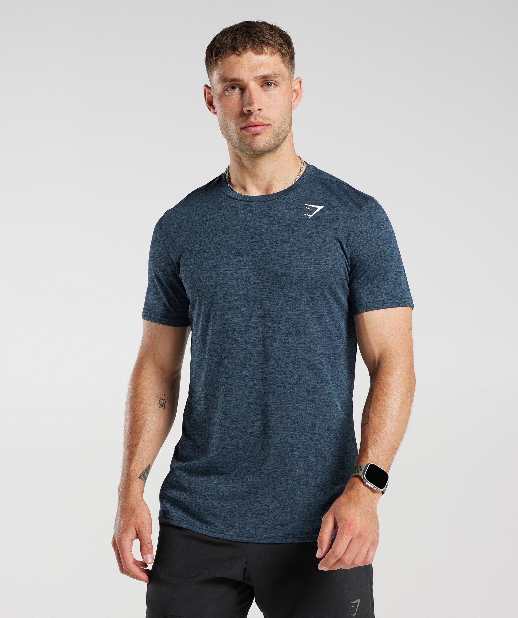 Arrival Marl T-Shirt in Navy/Smokey Teal Marl - view 1