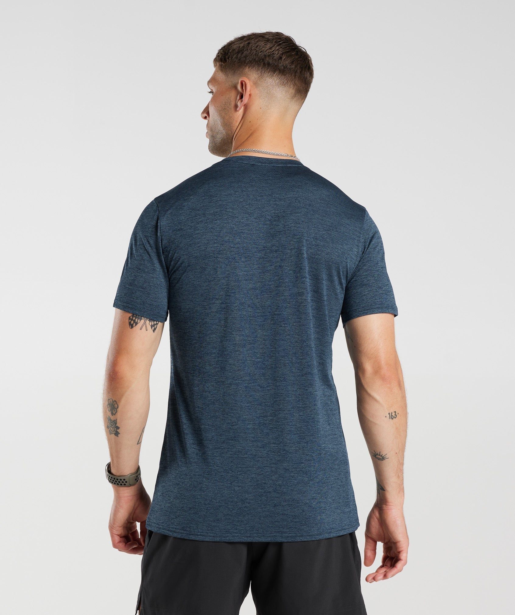 Arrival Marl T-Shirt in Navy/Smokey Teal Marl - view 2