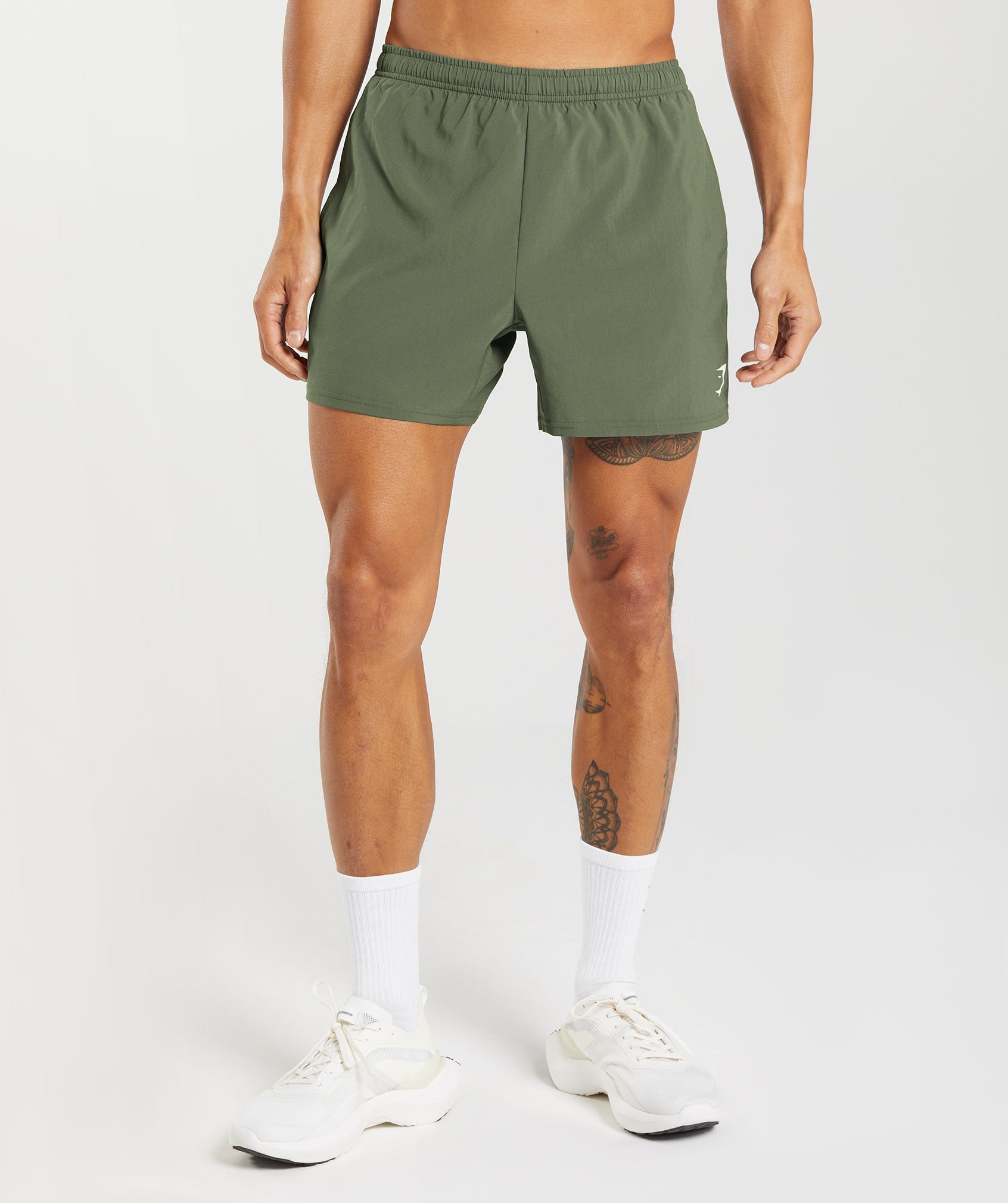 fvwitlyh Gymshark Shorts Men's 11 Inch Relaxed-Fit Stretch-Twill