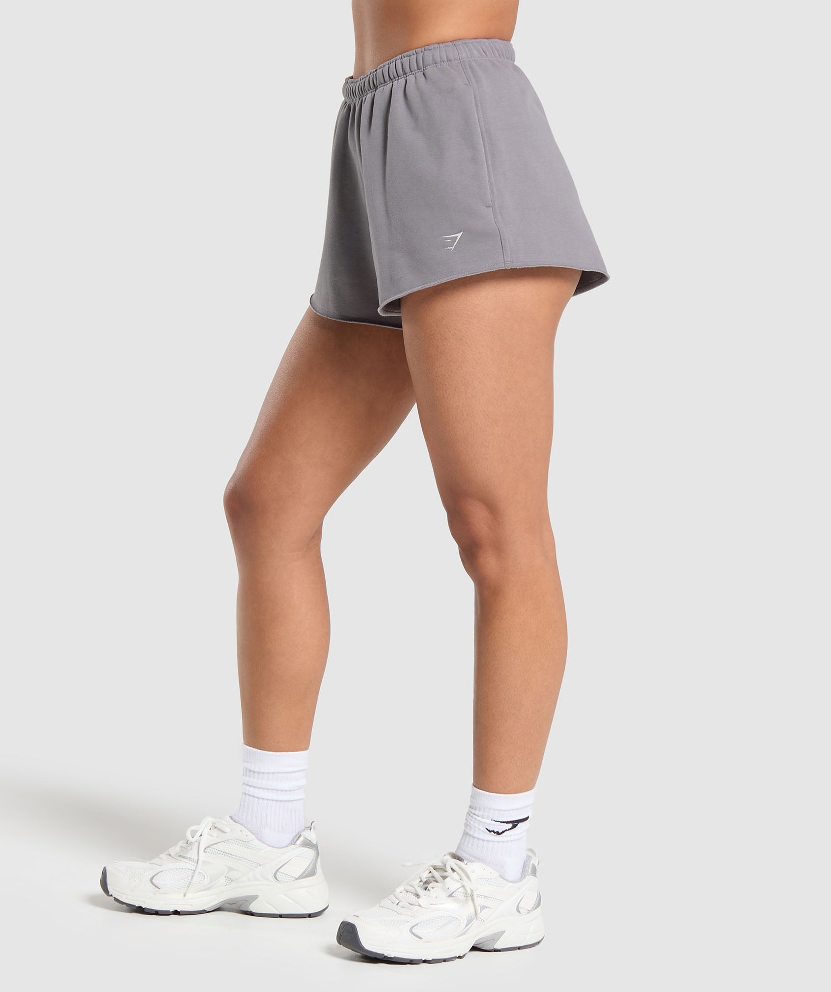 Fleece Shorts in Medium Grey - view 3
