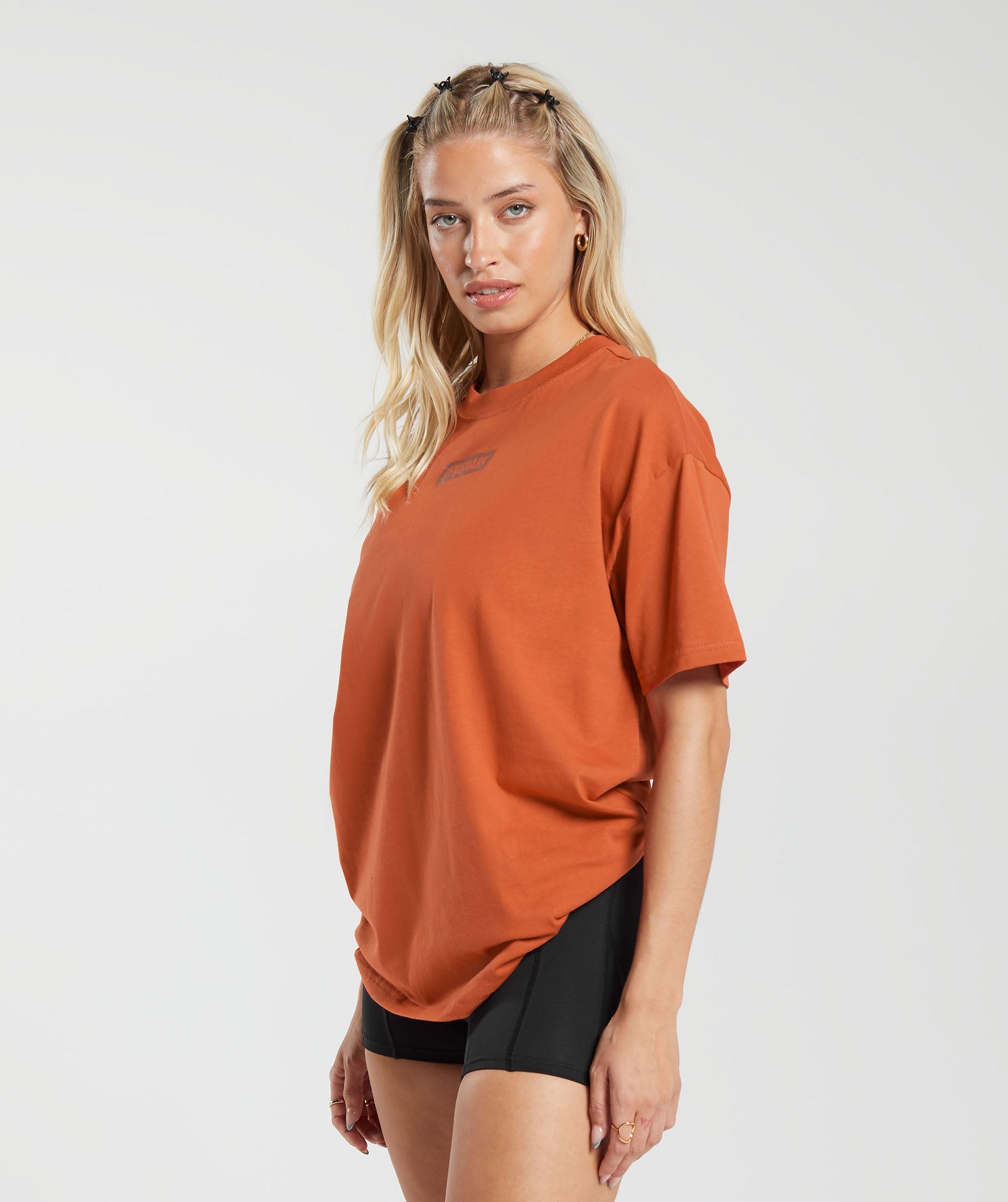 Block Oversized T-Shirt in Rust Orange - view 3