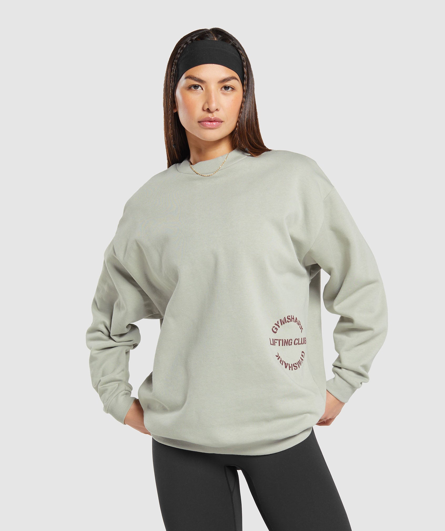 Built Oversized Sweatshirt in Stone Grey - view 2