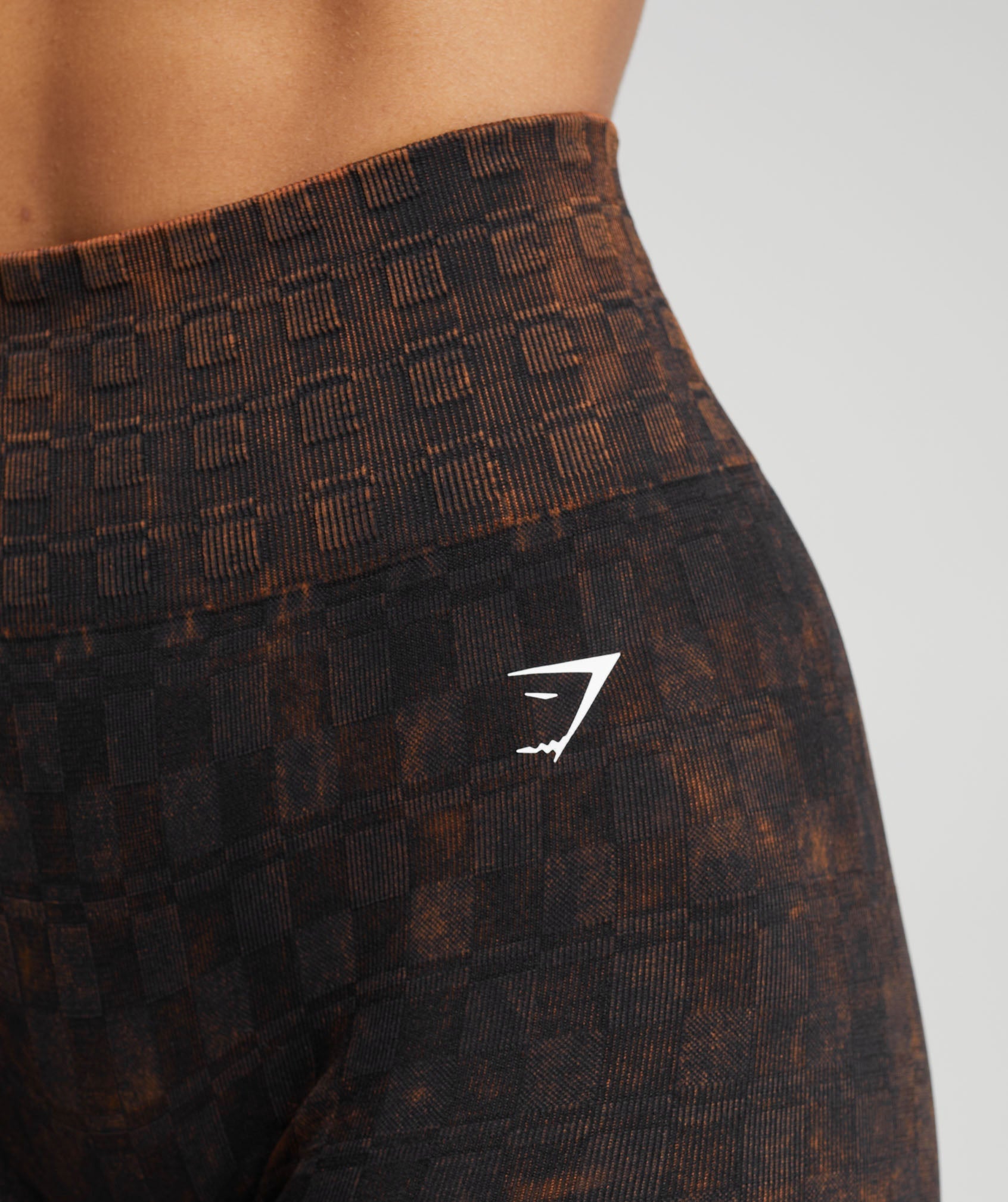 Check Seamless Washed Shorts in Black - view 5