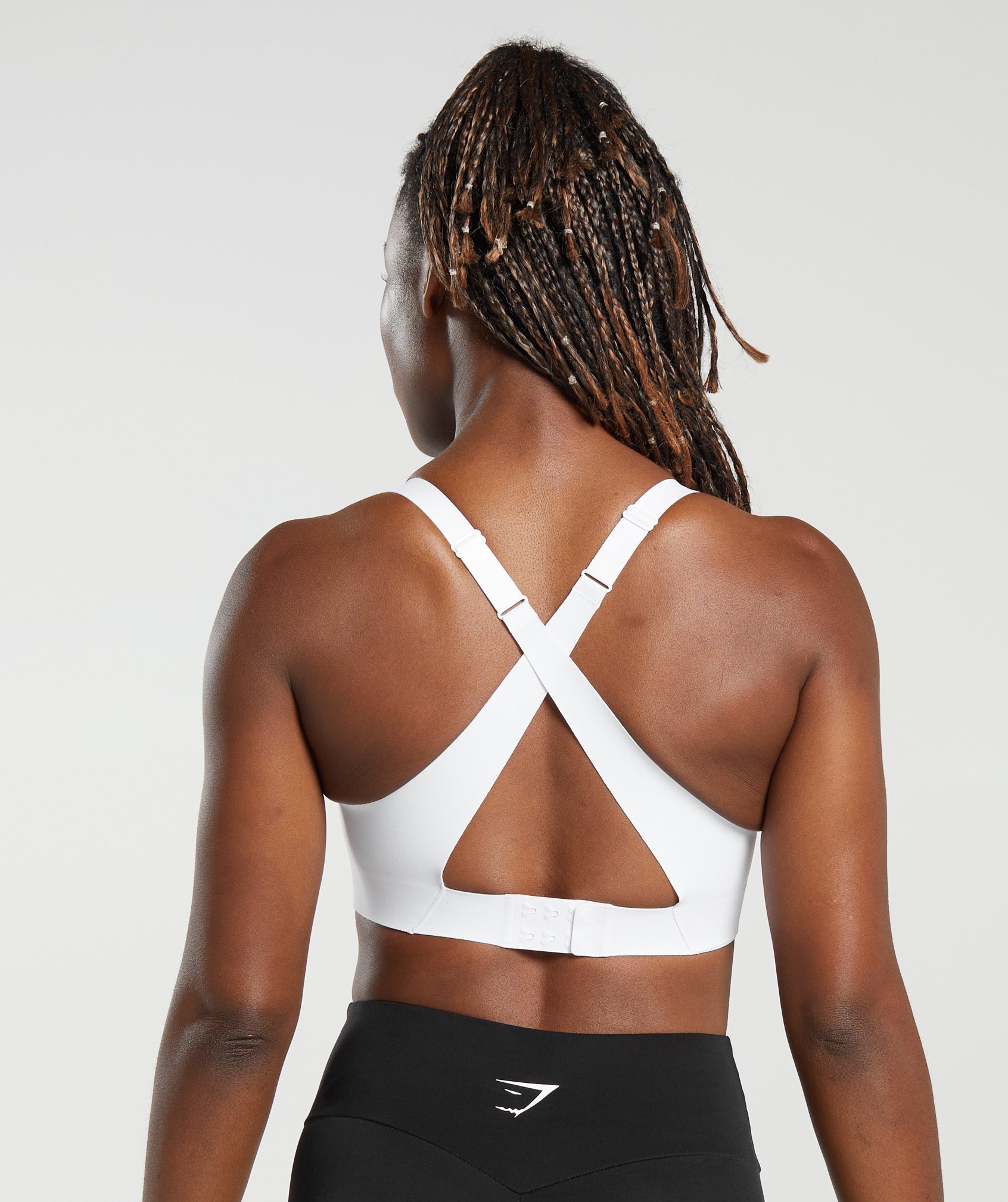 Cross Back Sports Bra in White - view 2