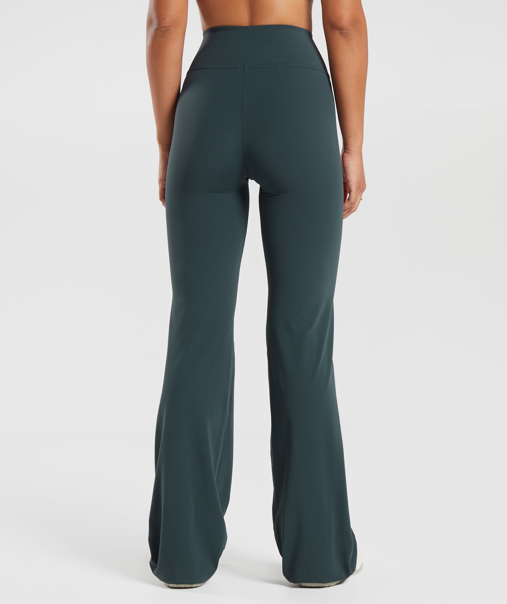 Crossover Tall Flared Leggings in Darkest Teal - view 2