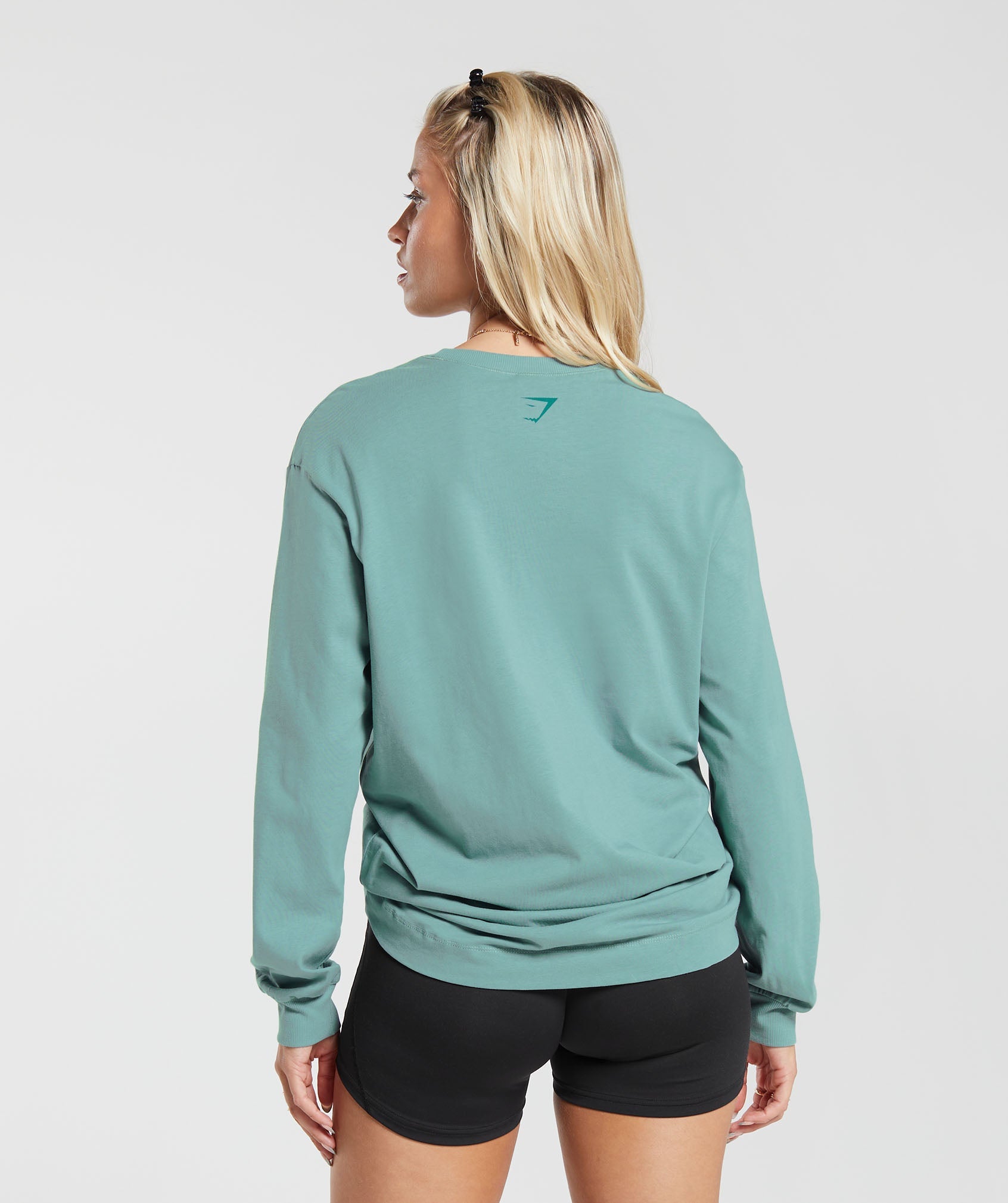 Cherub Graphic Long Sleeve Top in Duck Egg Blue - view 2